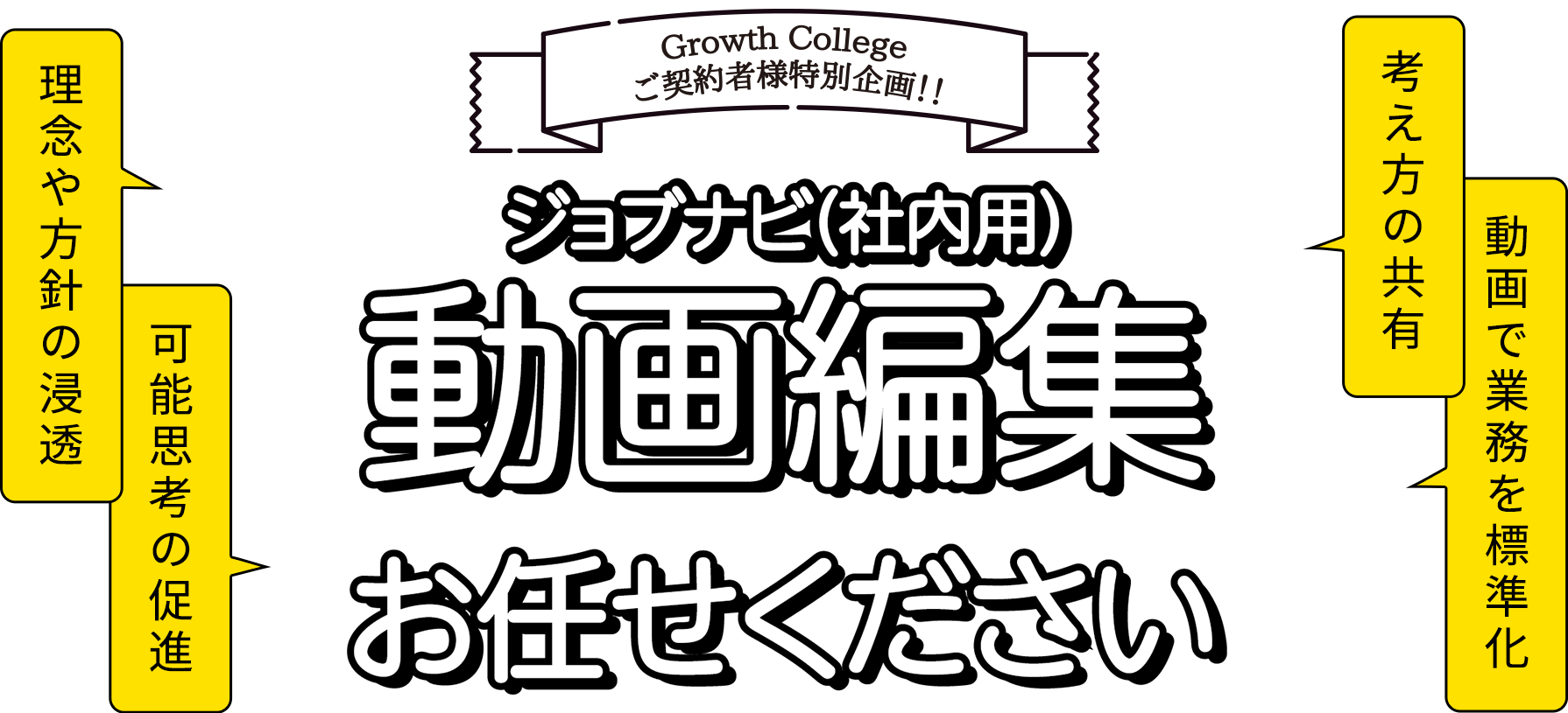 ジョブナビ（社内用）動画編集お任せください